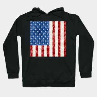 Rustic, Distressed Vertical US  Flag Design Hoodie